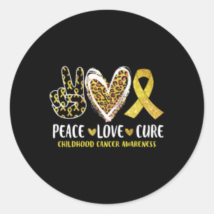 Adesivo Redondo Paz Amor Curta Cancer Sensibilização Infantil
