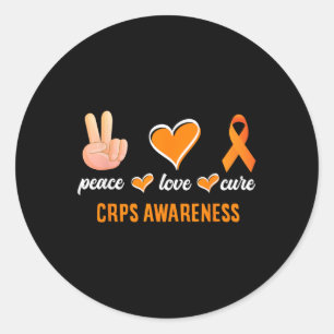 Adesivo Redondo Paz Amor Curva Fita Laranja Fita Rsd Sensibilizaçã