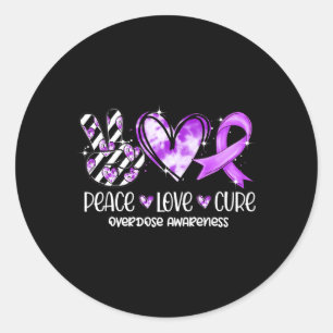 Adesivo Redondo Paz Amor Curva Friso Roxo Sensibilização para Sobr