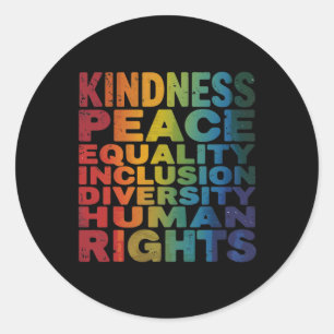 Adesivo Redondo Paz Amor Diversidade Inclusão Igualdade Black Hist