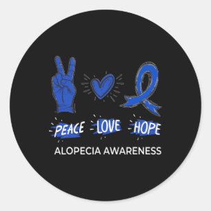 Adesivo Redondo Paz Amor Esperança Sensibilização Areata Ribbon S