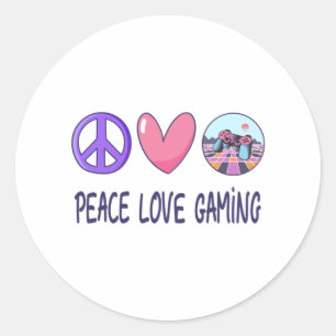 Adesivo Redondo Paz Amor Jogos