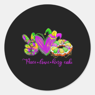 Adesivo Redondo Paz Amor King Cake Men Mulheres Crianças Tie Dye H