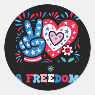 Adesivo Redondo Paz amor liberdade patriótico Paz amor liberdade p
