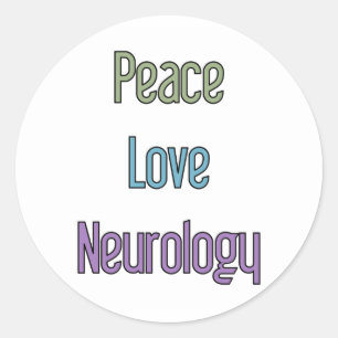 Adesivo Redondo Paz, amor, neurologia