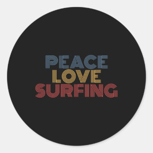 Adesivo Redondo Paz Amor Surfe 