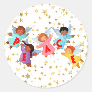 Adesivo Redondo Paz com os Anjos