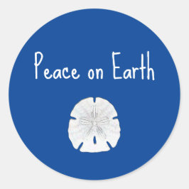 Adesivo Redondo Paz de Areia de Natal na Terra
