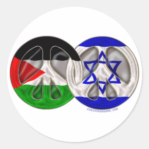 Adesivo Redondo Paz de Palestina - de Israel