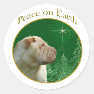 Adesivo Redondo Paz de Shar-Pei Chinês