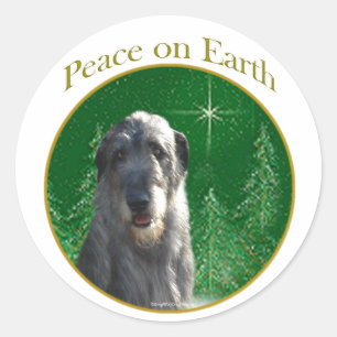 Adesivo Redondo Paz de Wolfhound Irlandês