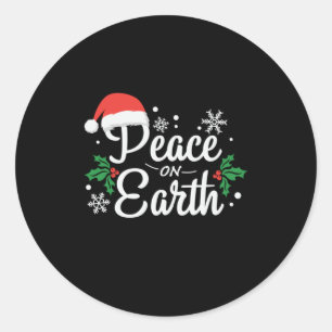 Adesivo Redondo Paz De Xmas Na Terra