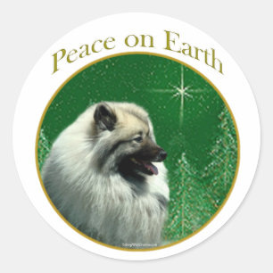 Adesivo Redondo Paz do Keeshond