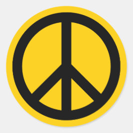 Adesivo Redondo Paz Dourada e Negra