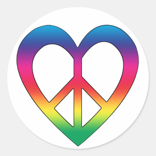 Adesivo Redondo Paz e Amor (Frente)