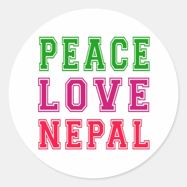 Adesivo Redondo Paz e amor ao Nepal (Frente)