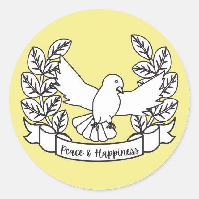 ADESIVO REDONDO PAZ E FELICIDADE (Frente)