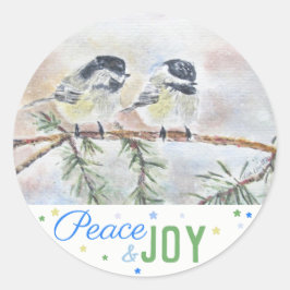 Adesivo Redondo Paz e Joy - Cena de inverno (20)