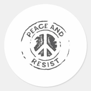 Adesivo Redondo Paz E Resistência À Camisa - Protesto Político Ant