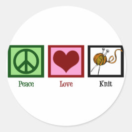 Adesivo Redondo Paz e tricô