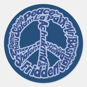 Adesivo Redondo Paz em todas as línguas