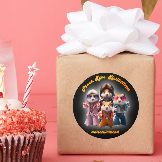 Adesivo Redondo Paz Engraçada. Amor. Sintomas. Supergrupo Hamster (Festa)