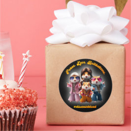 Adesivo Redondo Paz Engraçada. Amor. Sintomas. Supergrupo Hamster