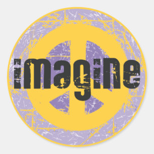 Adesivo Redondo Paz - imagine a paz