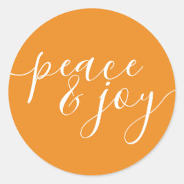 Adesivo Redondo Paz Moderna e Joy Orange White Christmas