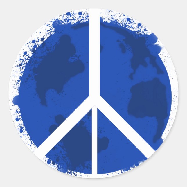 Adesivo Redondo Paz mundial (Frente)