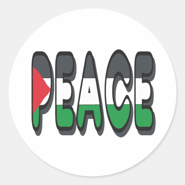 Adesivo Redondo Paz na Palestina (Frente)