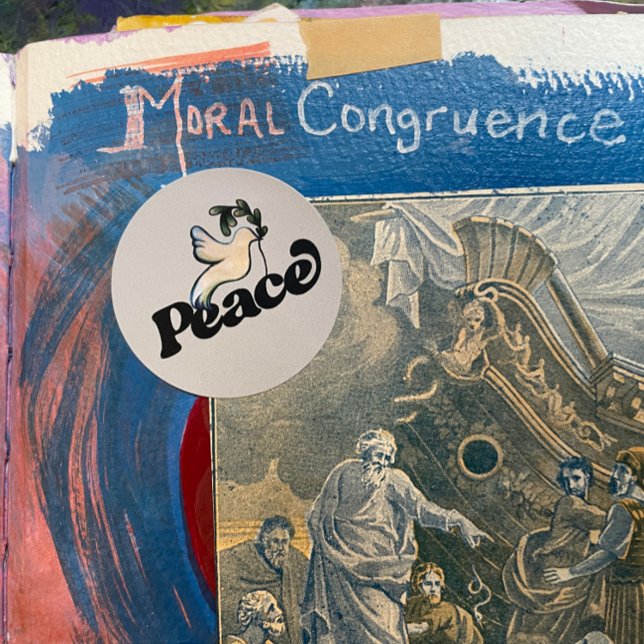 Adesivo Redondo Paz na Terra design (Criador carregado)