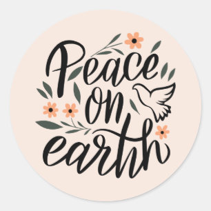 Adesivo Redondo Paz na Terra Design Floral