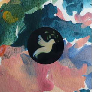 Adesivo Redondo Paz na Terra Dove da Esperança