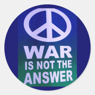 Adesivo Redondo Paz não é Guerra_ Sticker