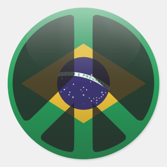 Adesivo Redondo Paz no Brasil (Frente)