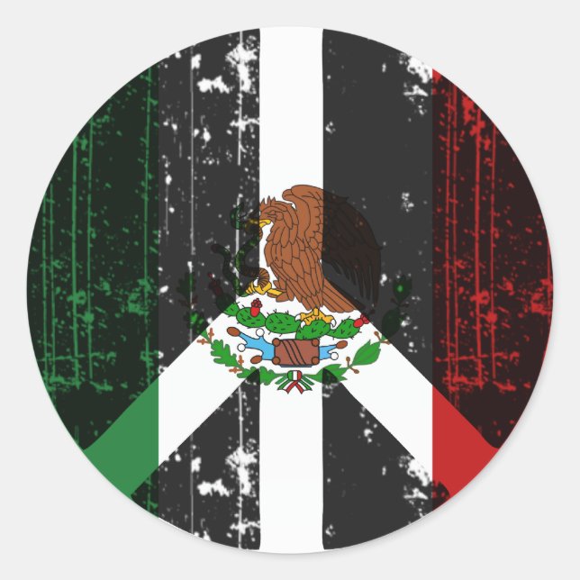 Adesivo Redondo Paz No México (Frente)