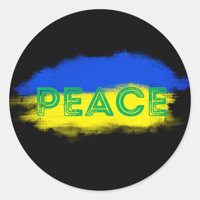 Adesivo Redondo PAZ para a Ucrânia Sem guerra anti-guerra ucranian (Frente)
