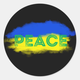 Adesivo Redondo PAZ para a Ucrânia Sem guerra anti-guerra ucranian