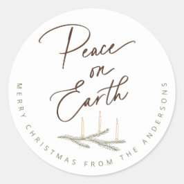 Adesivo Redondo Paz Personalizada no Natal da Terra