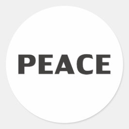 Adesivo Redondo Paz preto branco simples moderno