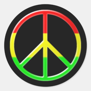 Adesivo Redondo Paz Rasta