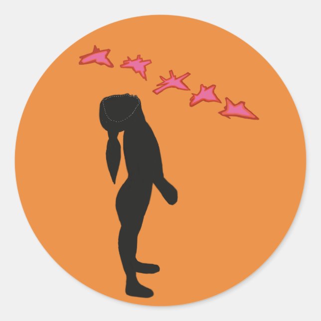 Adesivo Redondo Paz, Sem Mais Clássico Guerra, Glossy (Frente)