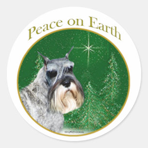 Adesivo Redondo Paz Standard Schnauzer