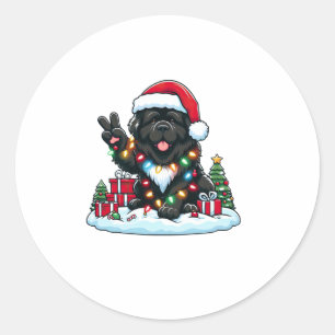 Adesivo Redondo Paz Terra Nova Cachorro Luzes de Natal Mulheres