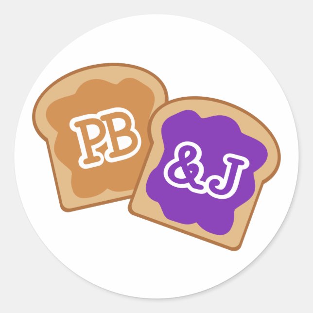 Adesivo Redondo PB&J Fofo (Frente)