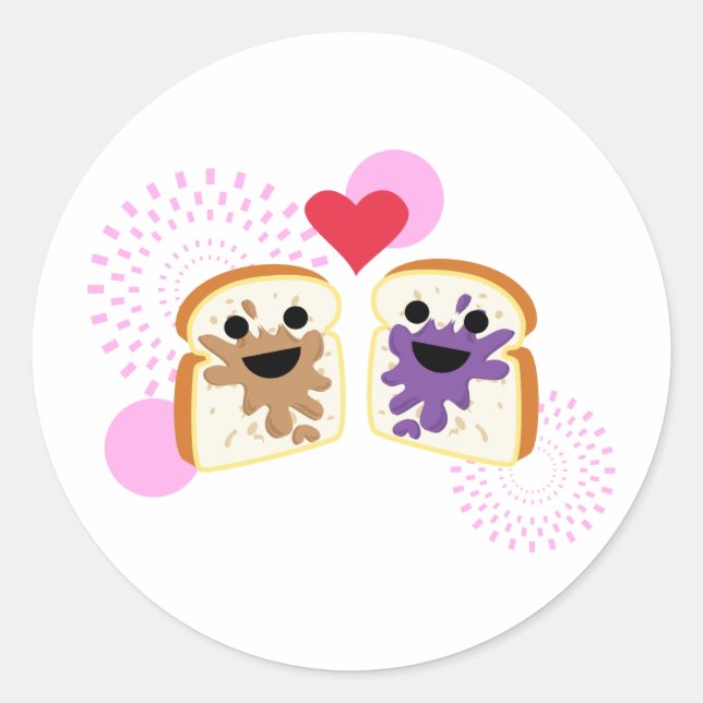 Adesivo Redondo PB& J Love (Frente)