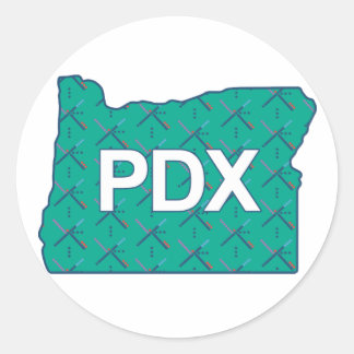 Adesivo Redondo PDX Portland Airport Carpet Sticker