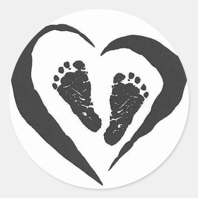 Adesivo Redondo Pé de Bebê (Frente)