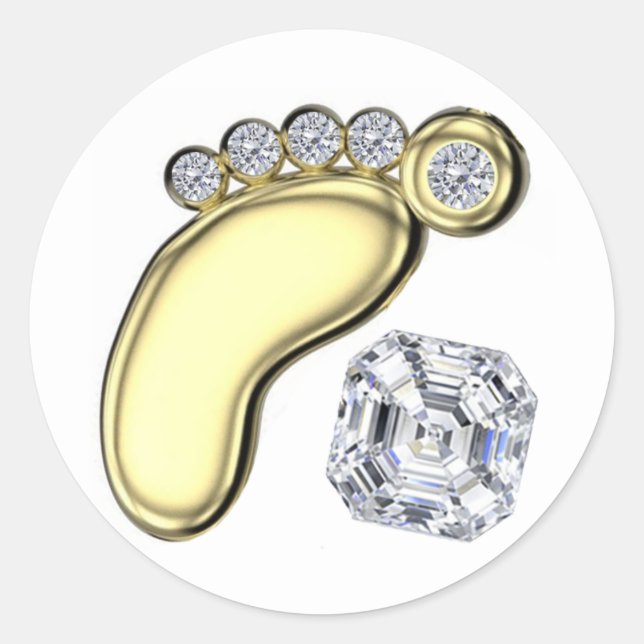 Adesivo Redondo Pé de Bebê (Frente)